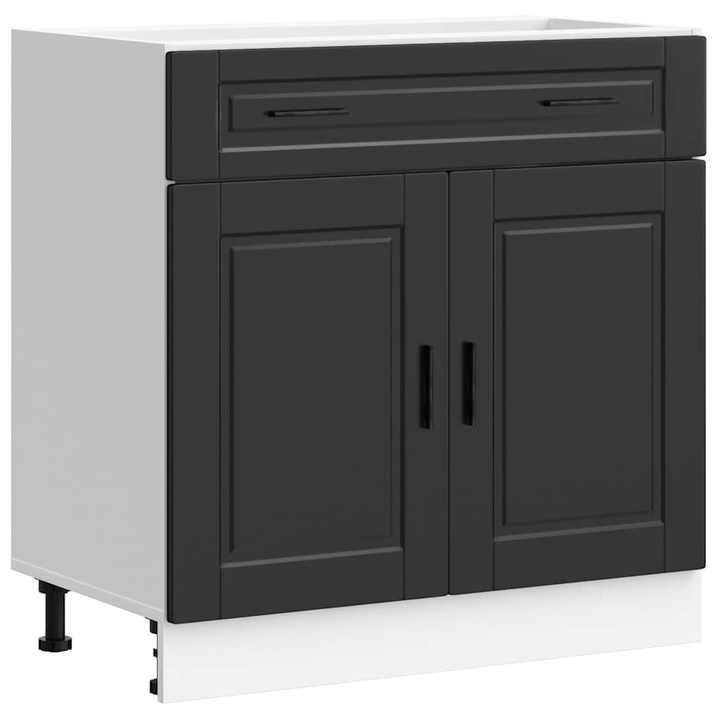 Kitchen Base Cabinet Porto Black Engineered Wood