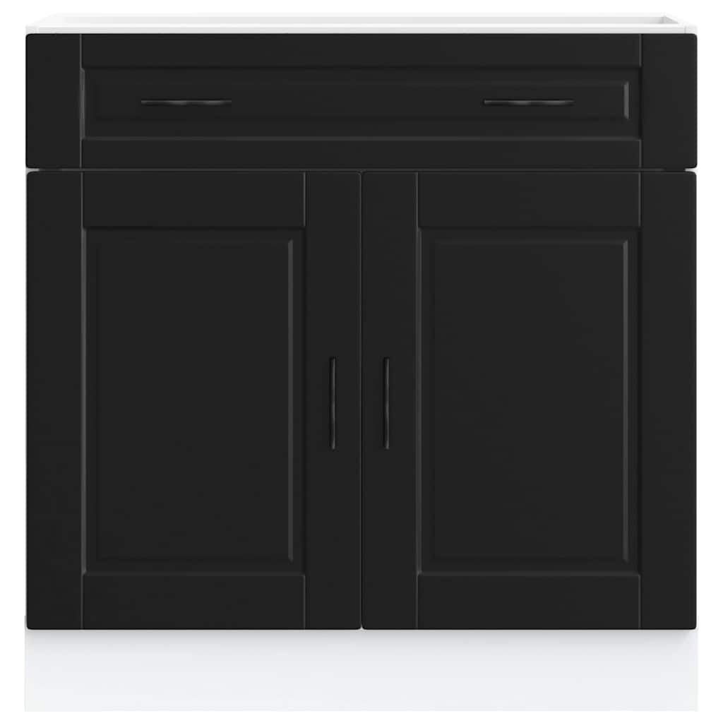 Kitchen Base Cabinet Porto Black Engineered Wood
