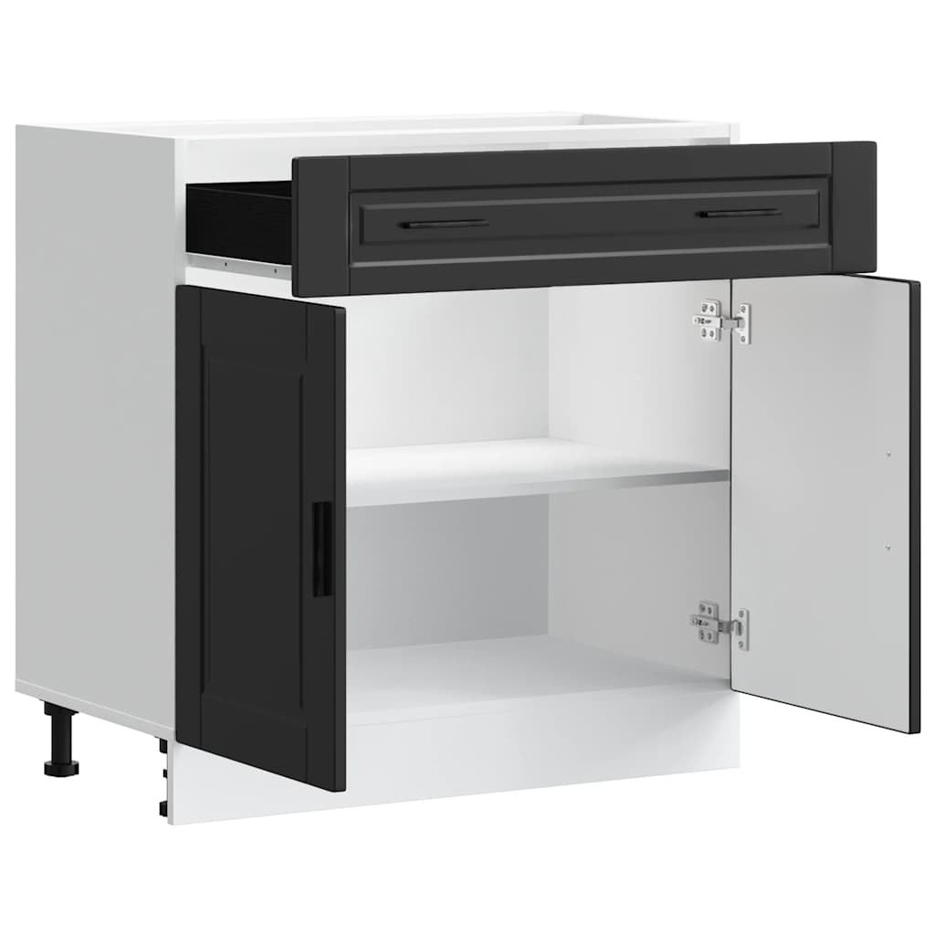 Kitchen Base Cabinet Porto Black Engineered Wood