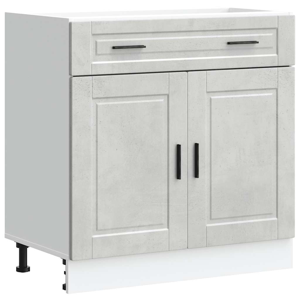 Kitchen Base Cabinet Porto Concrete Grey Engineered Wood