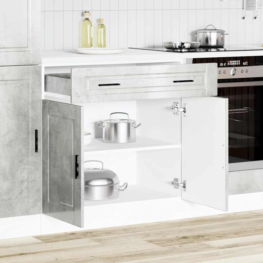 Kitchen Base Cabinet Porto Concrete Grey Engineered Wood