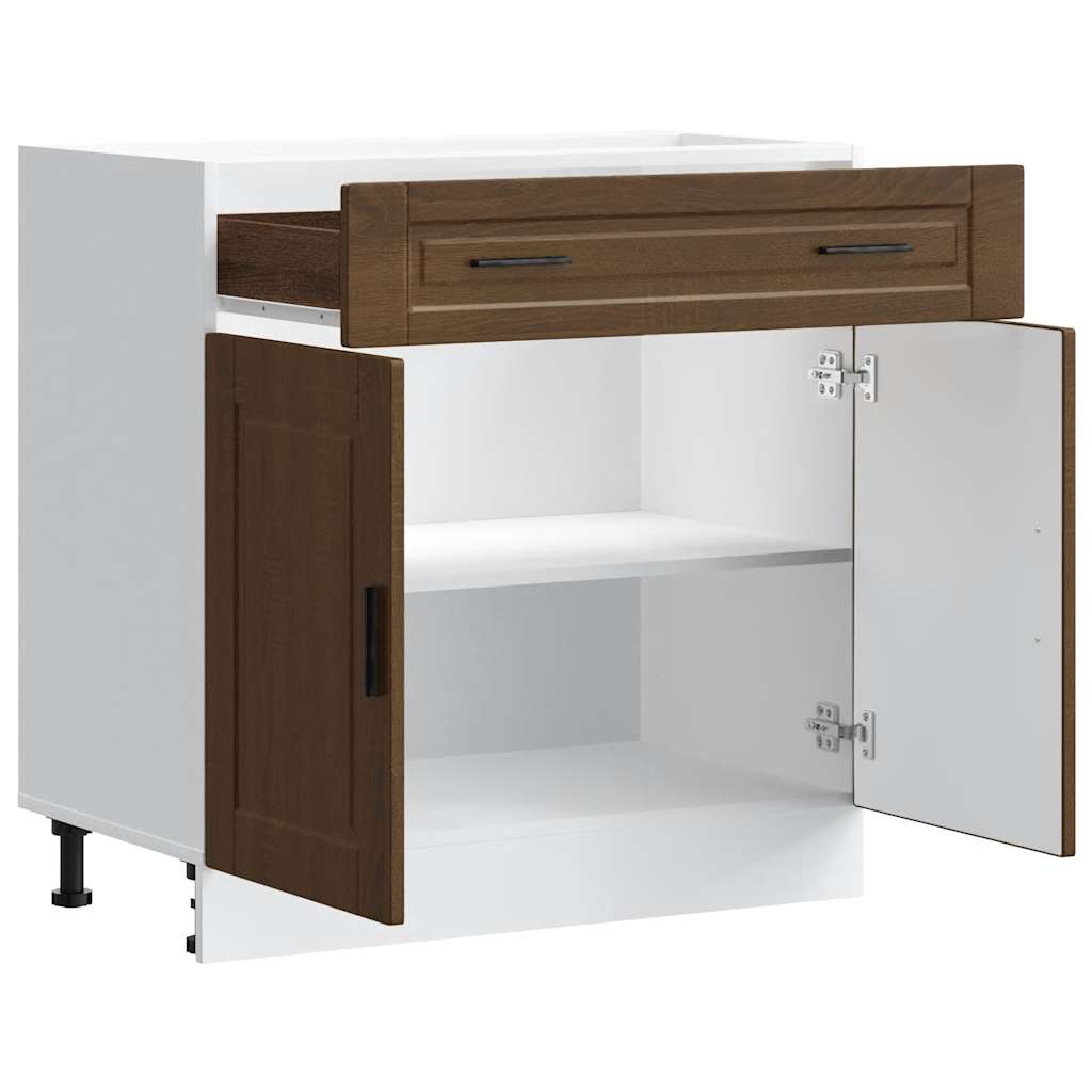 Kitchen Base Cabinet Porto Brown Oak Engineered Wood