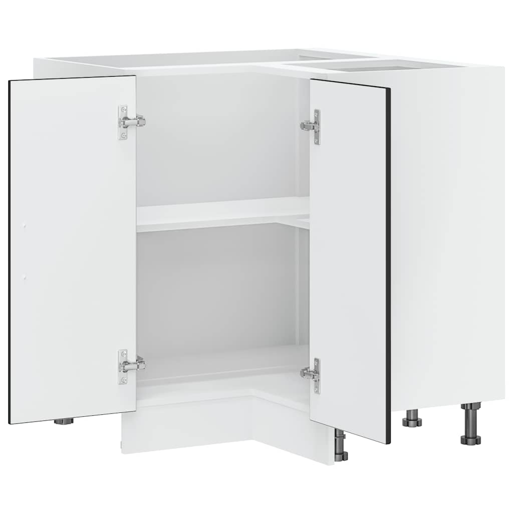 Kitchen Corner Base Cabinet Porto Black Engineered Wood