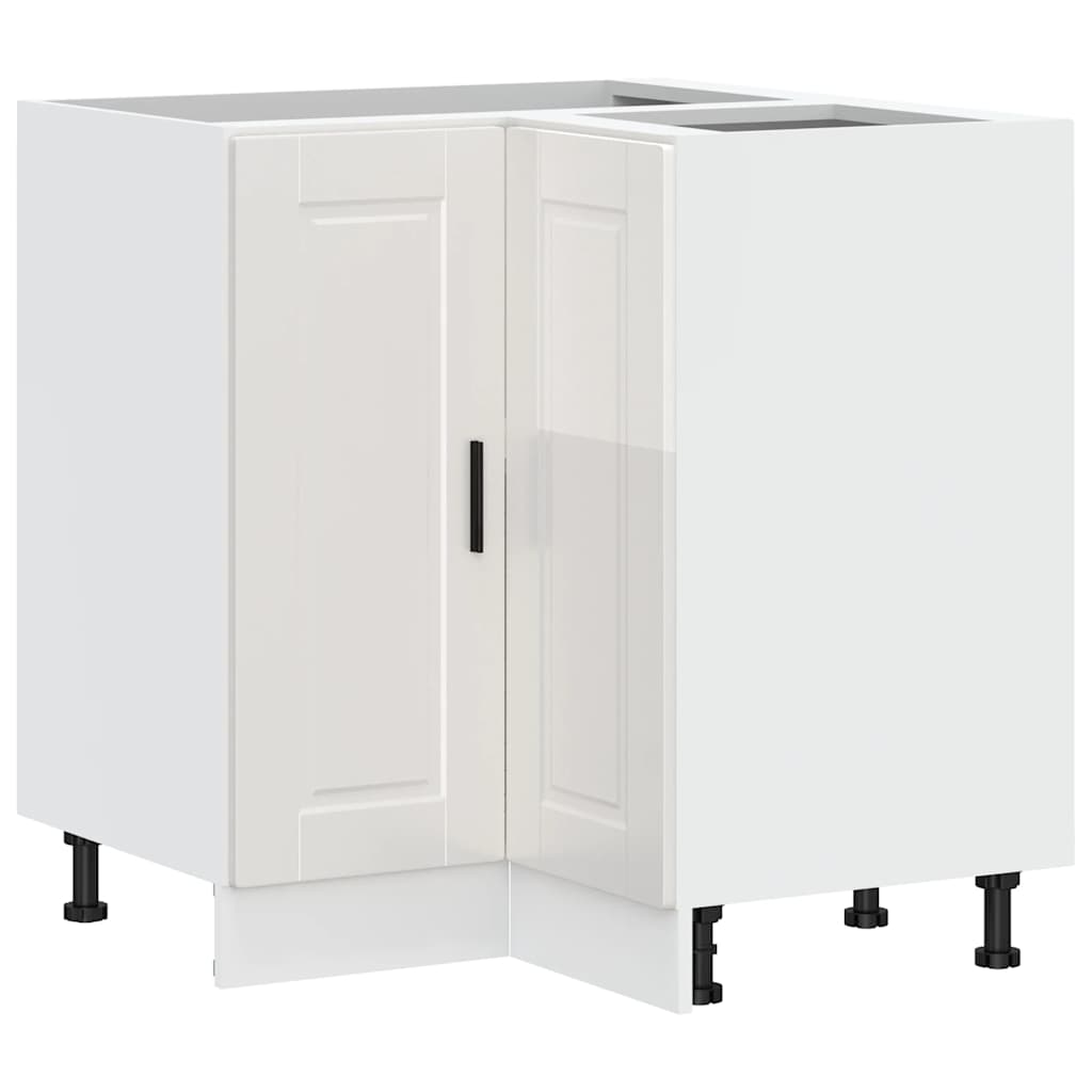 Kitchen Corner Base Cabinet Porto High Gloss White Engineered Wood