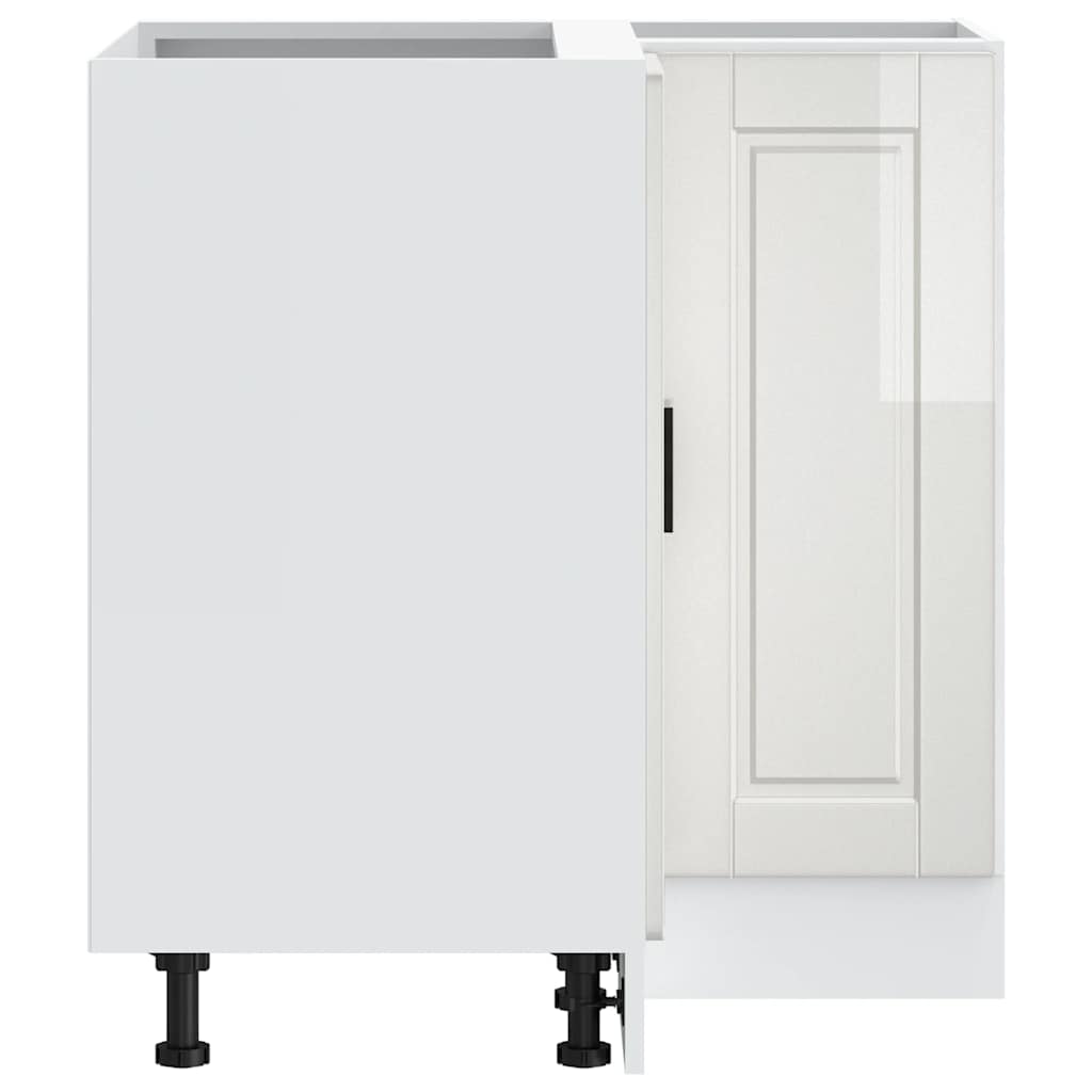 Kitchen Corner Base Cabinet Porto High Gloss White Engineered Wood