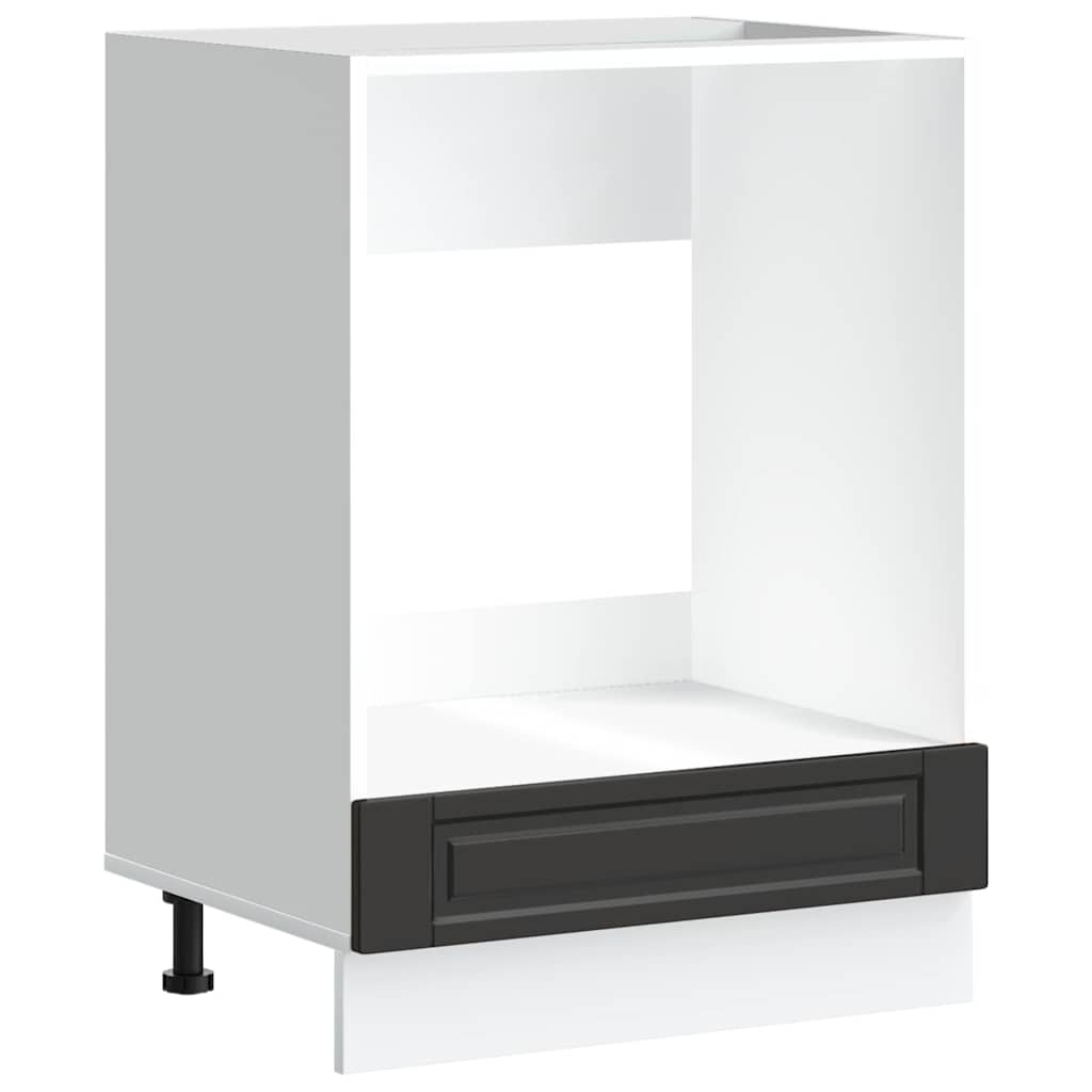 Oven Cabinet Porto Black Engineered Wood