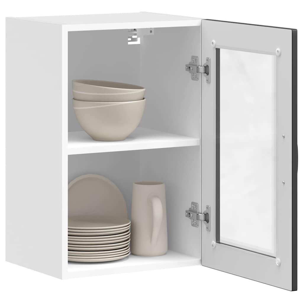 Kitchen Wall Cabinet with Glass Door Porto Black