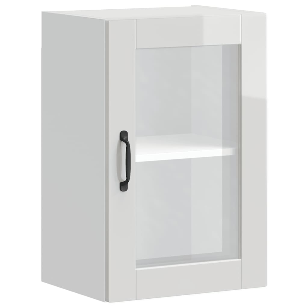 Kitchen Wall Cabinet with Glass Door Porto High Gloss White