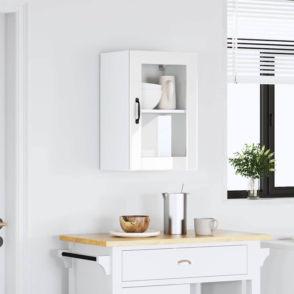 Kitchen Wall Cabinet with Glass Door Porto High Gloss White
