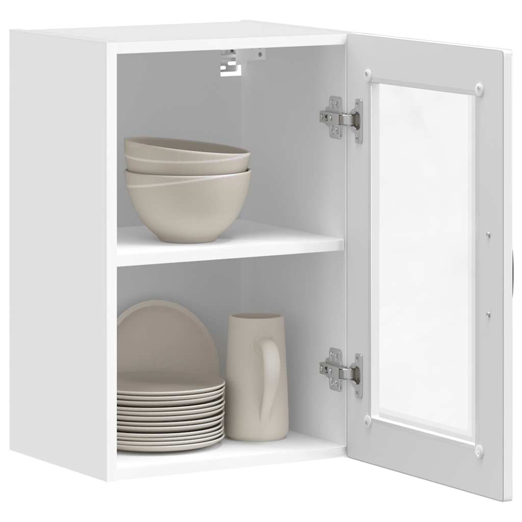 Kitchen Wall Cabinet with Glass Door Porto High Gloss White
