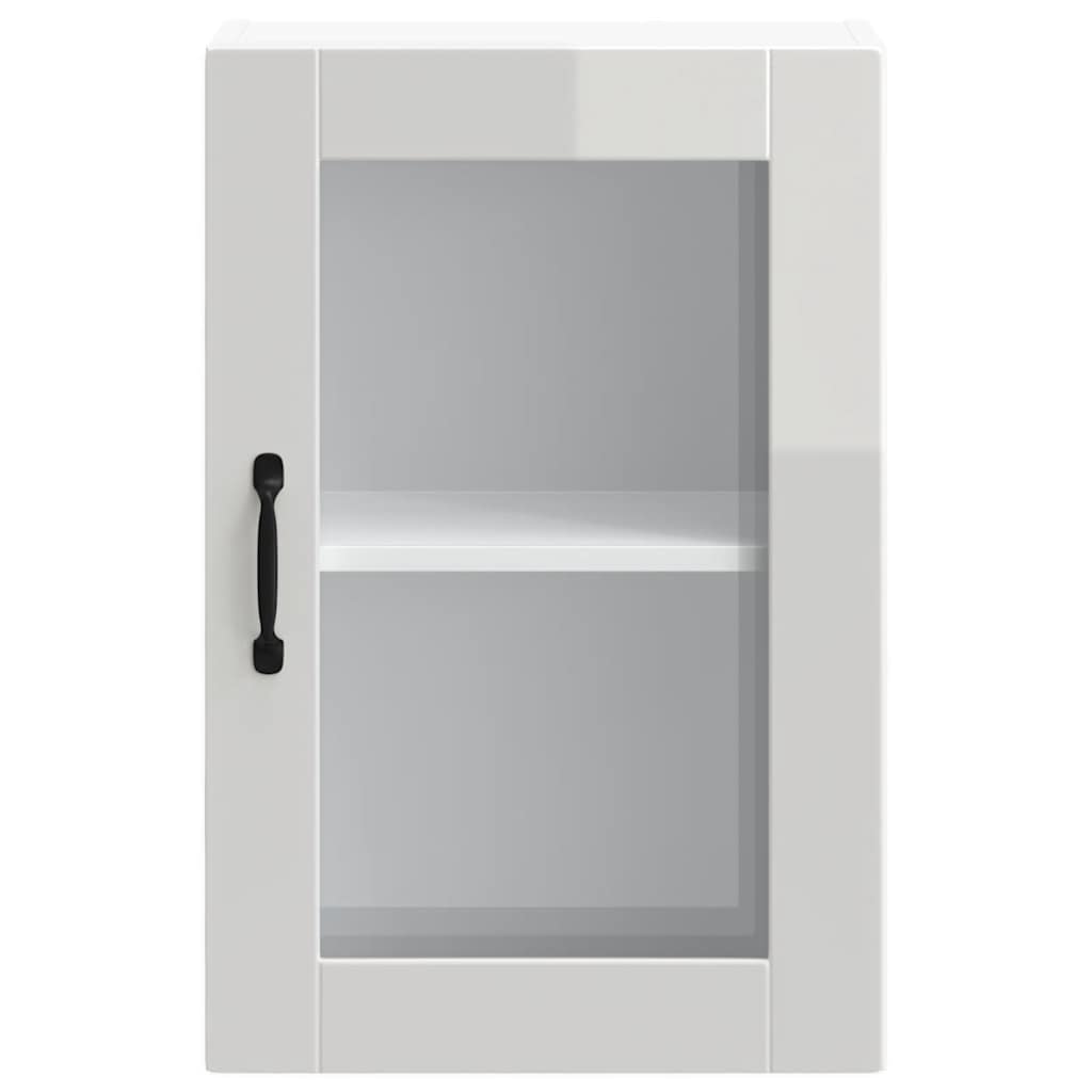 Kitchen Wall Cabinet with Glass Door Porto High Gloss White