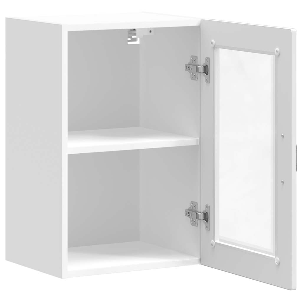 Kitchen Wall Cabinet with Glass Door Porto High Gloss White