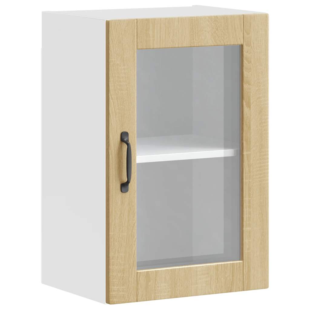 Kitchen Wall Cabinet with Glass Door Porto Sonoma Oak