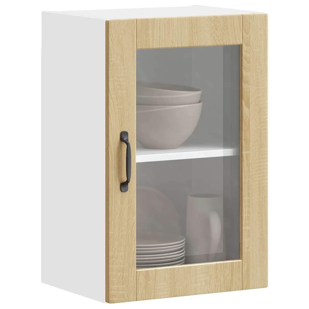 Kitchen Wall Cabinet with Glass Door Porto Sonoma Oak