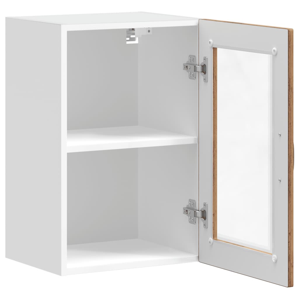 Kitchen Wall Cabinet with Glass Door Porto Old Wood
