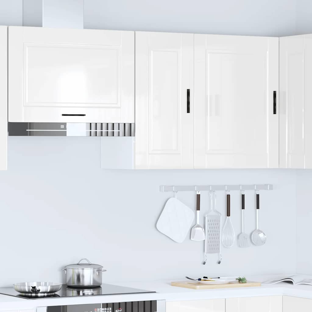 Kitchen Wall Cabinet Porto High Gloss White Engineered Wood