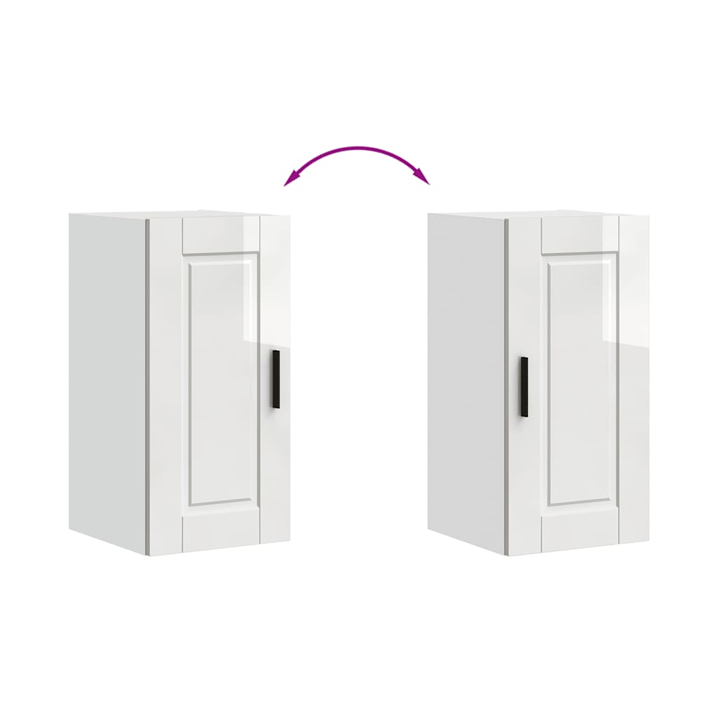 Kitchen Wall Cabinet Porto High Gloss White Engineered Wood