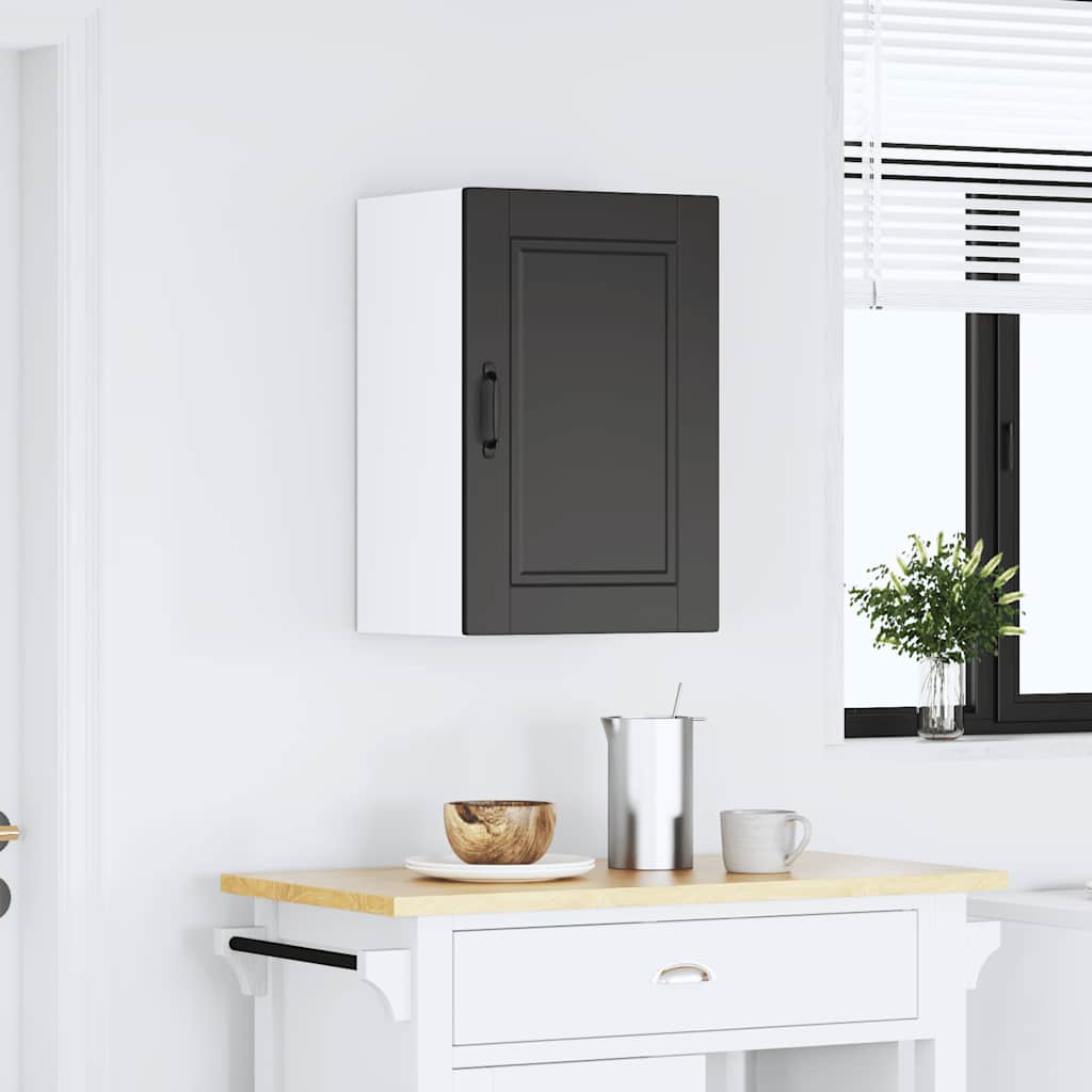 Kitchen Wall Cabinet Porto Black Engineered Wood