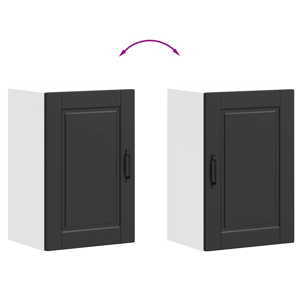 Kitchen Wall Cabinet Porto Black Engineered Wood
