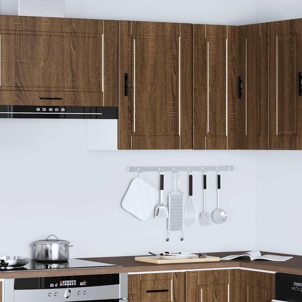 Kitchen Wall Cabinet Porto Brown Oak Engineered Wood
