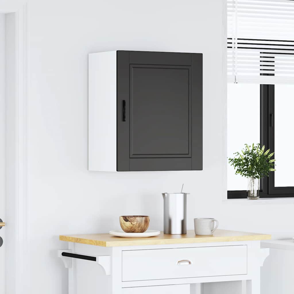 Kitchen Wall Cabinet Porto Black Engineered Wood