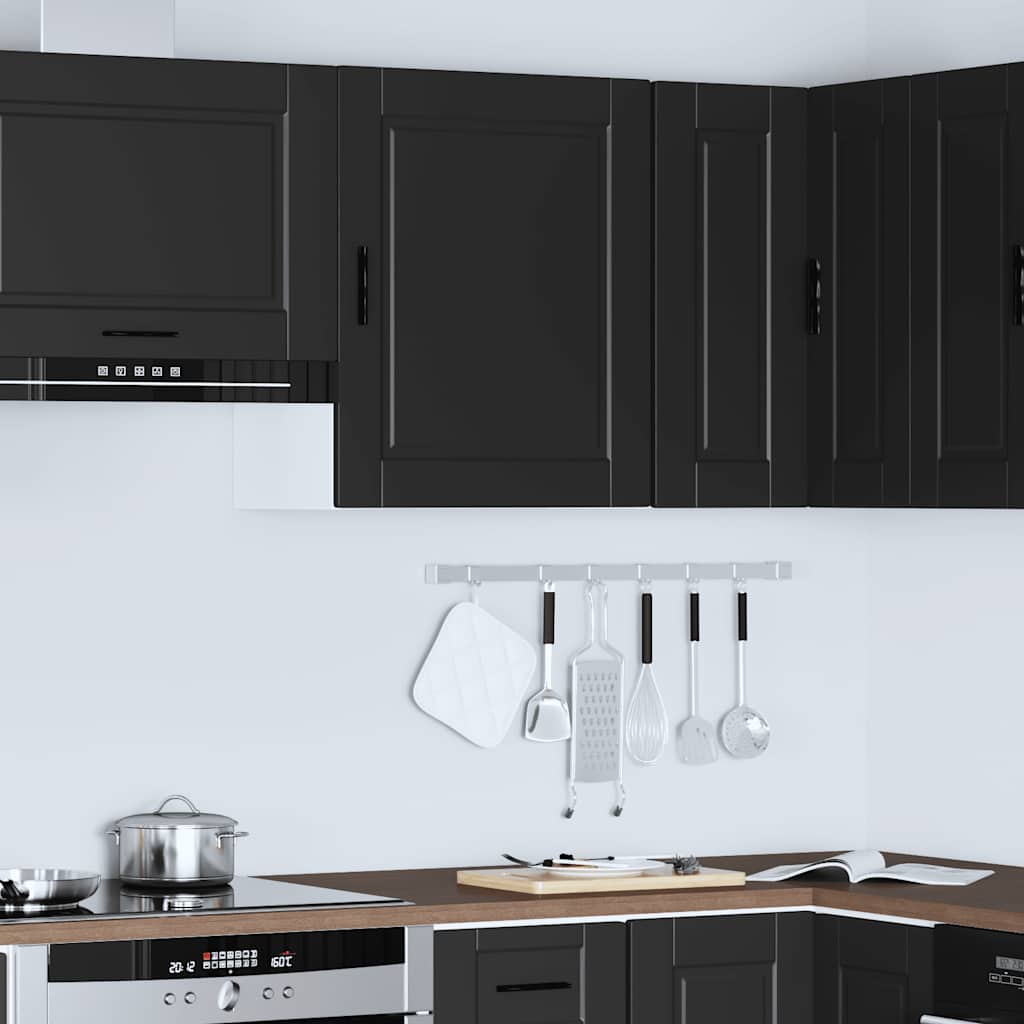 Kitchen Wall Cabinet Porto Black Engineered Wood