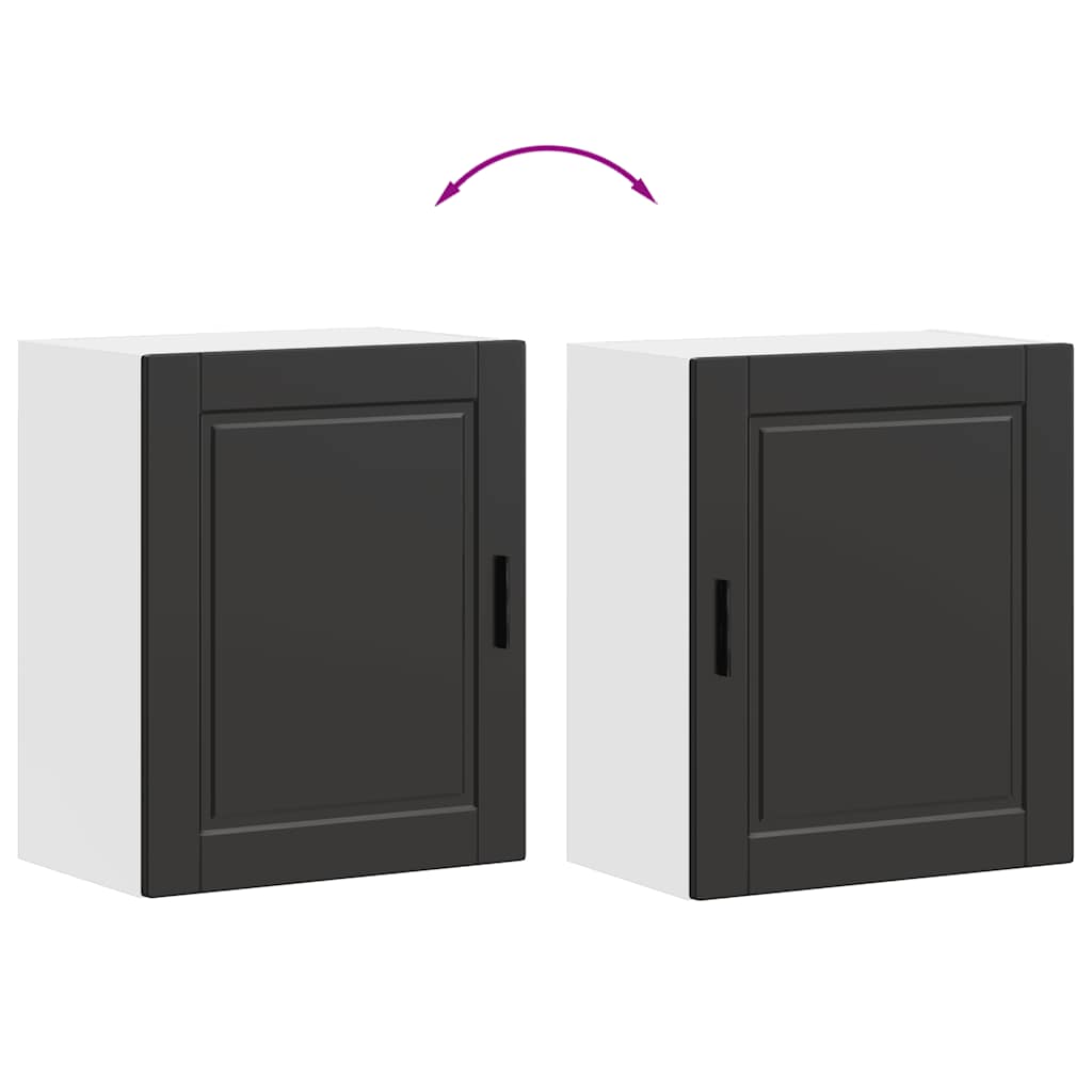 Kitchen Wall Cabinet Porto Black Engineered Wood