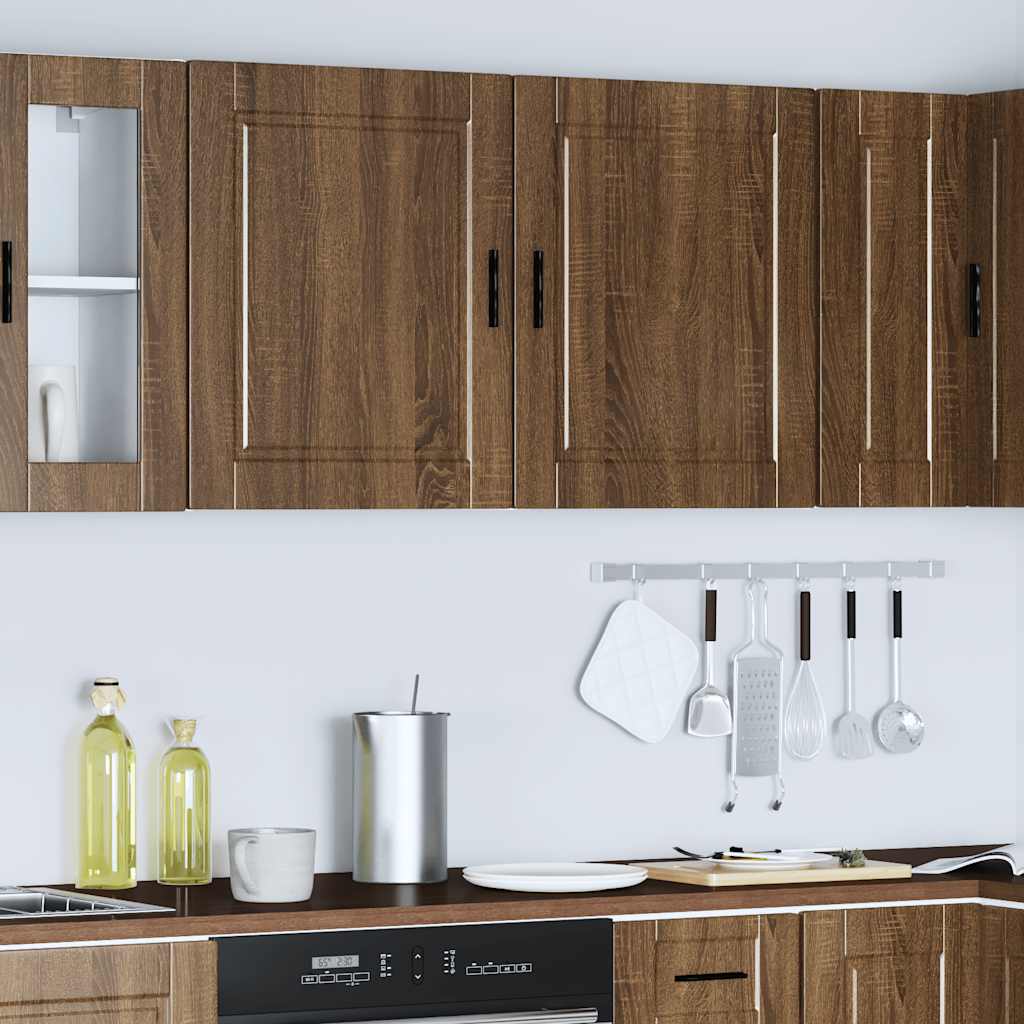 Kitchen Wall Cabinets 2 pcs Porto Brown Oak Engineered Wood
