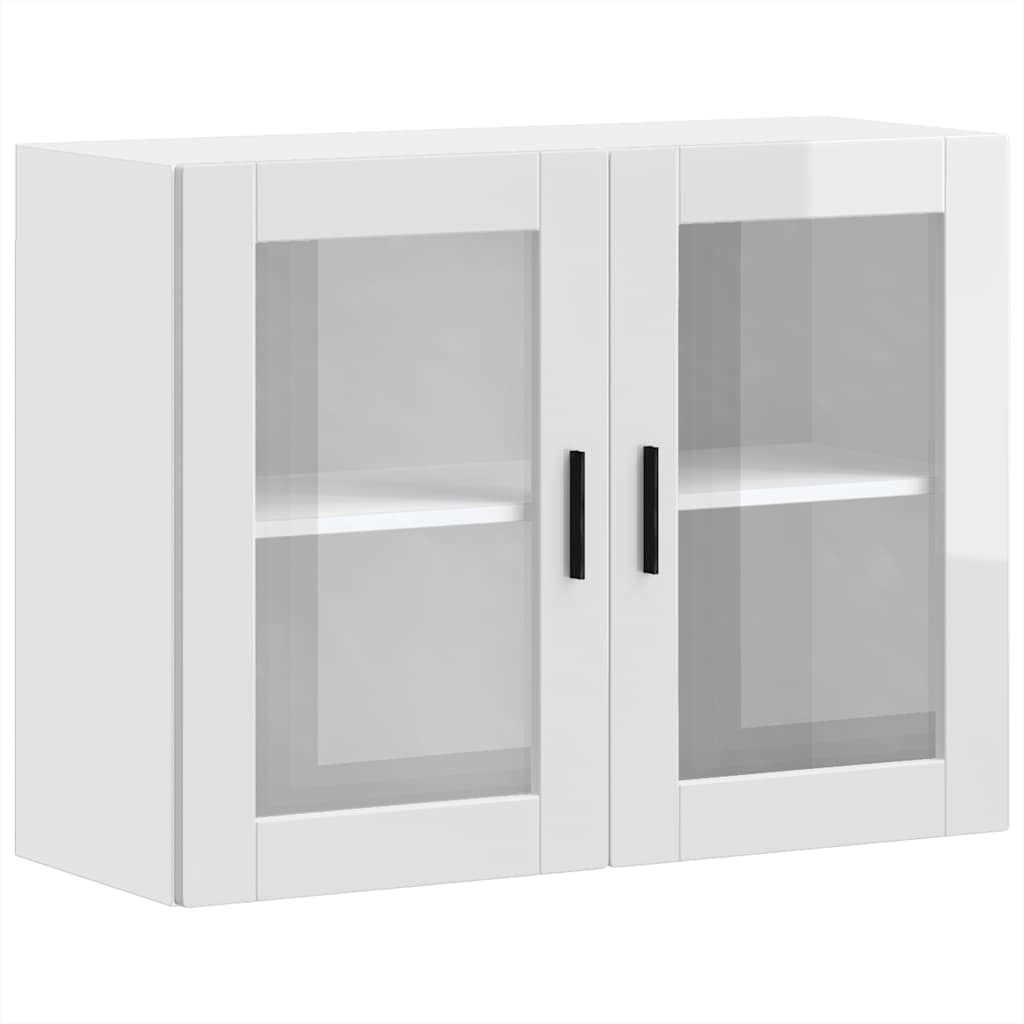 Kitchen Wall Cabinet with Glass Door Porto High Gloss White
