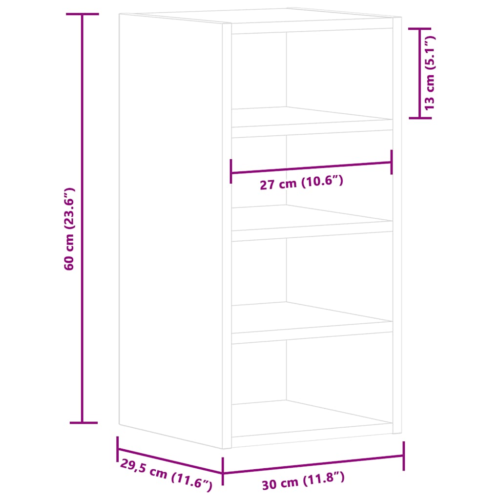 Hanging Cabinet Riga Brown Oak 30x29.5x60 cm Engineered Wood