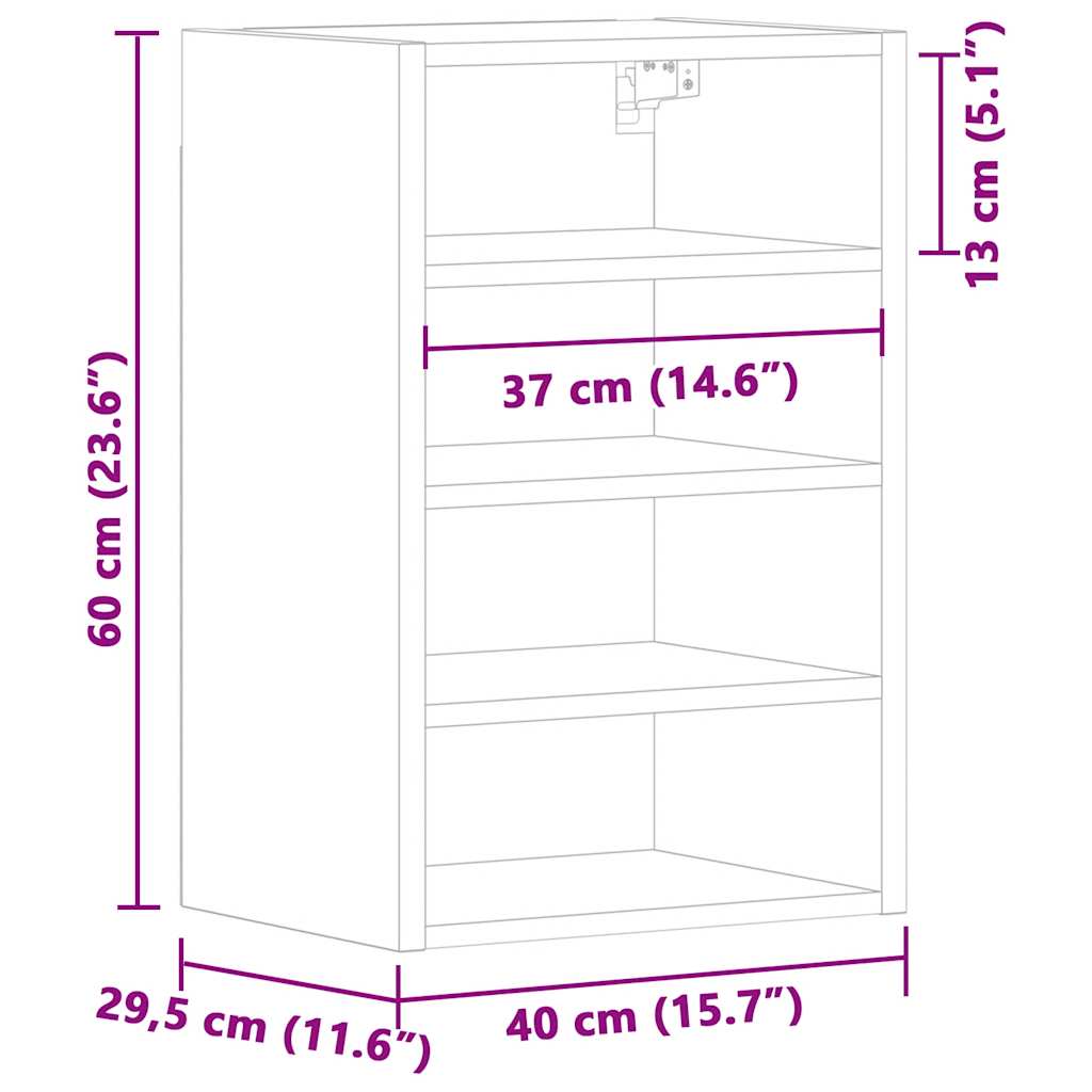 Hanging Cabinet Riga Grey Sonoma 40x29.5x60 cm Engineered Wood