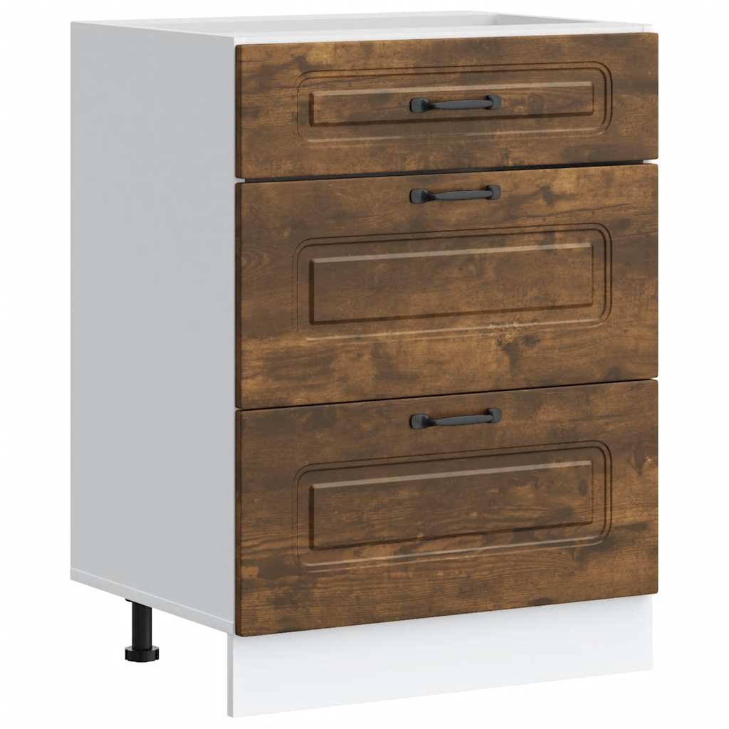 Kitchen Base Cabinet Kalmar Smoked Oak Engineered Wood