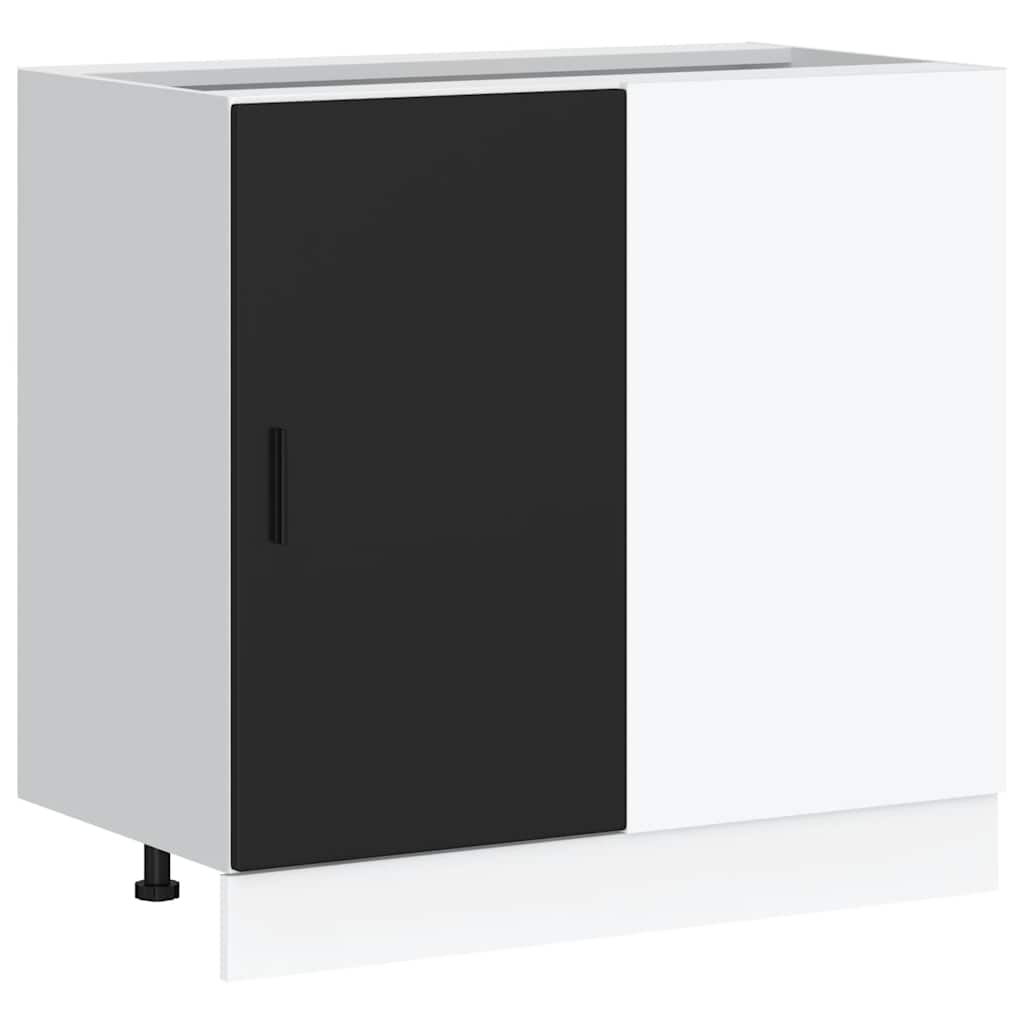 Kitchen Base Cabinet Lyon Black Engineered Wood