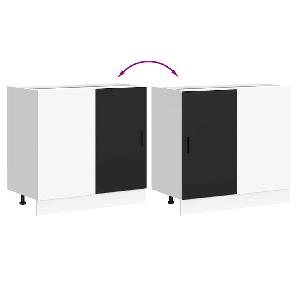 Kitchen Base Cabinet Lyon Black Engineered Wood
