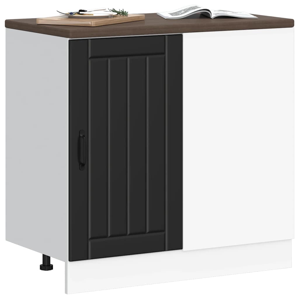Kitchen Base Cabinet "Lucca" Black Engineered Wood