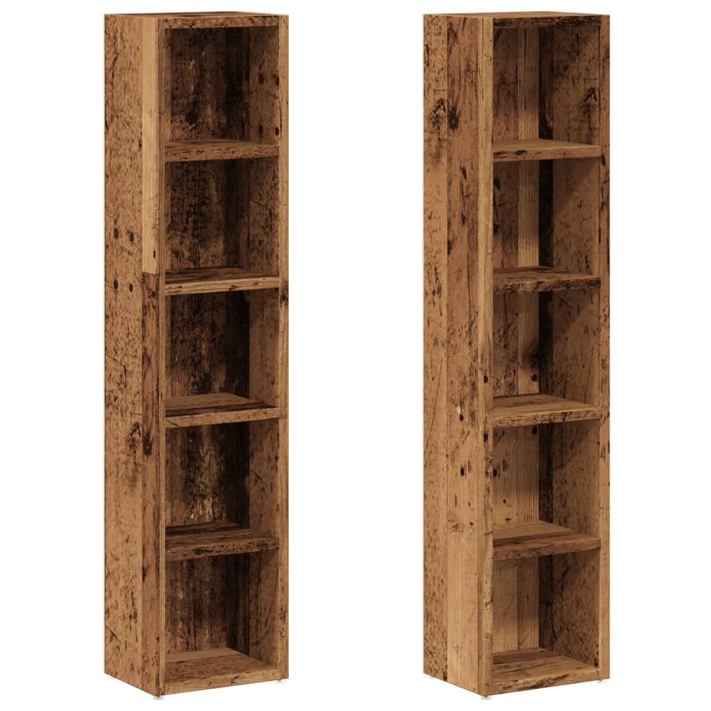 CD Cabinets 2 pcs Old Wood 21x16x93.5 cm Engineered Wood