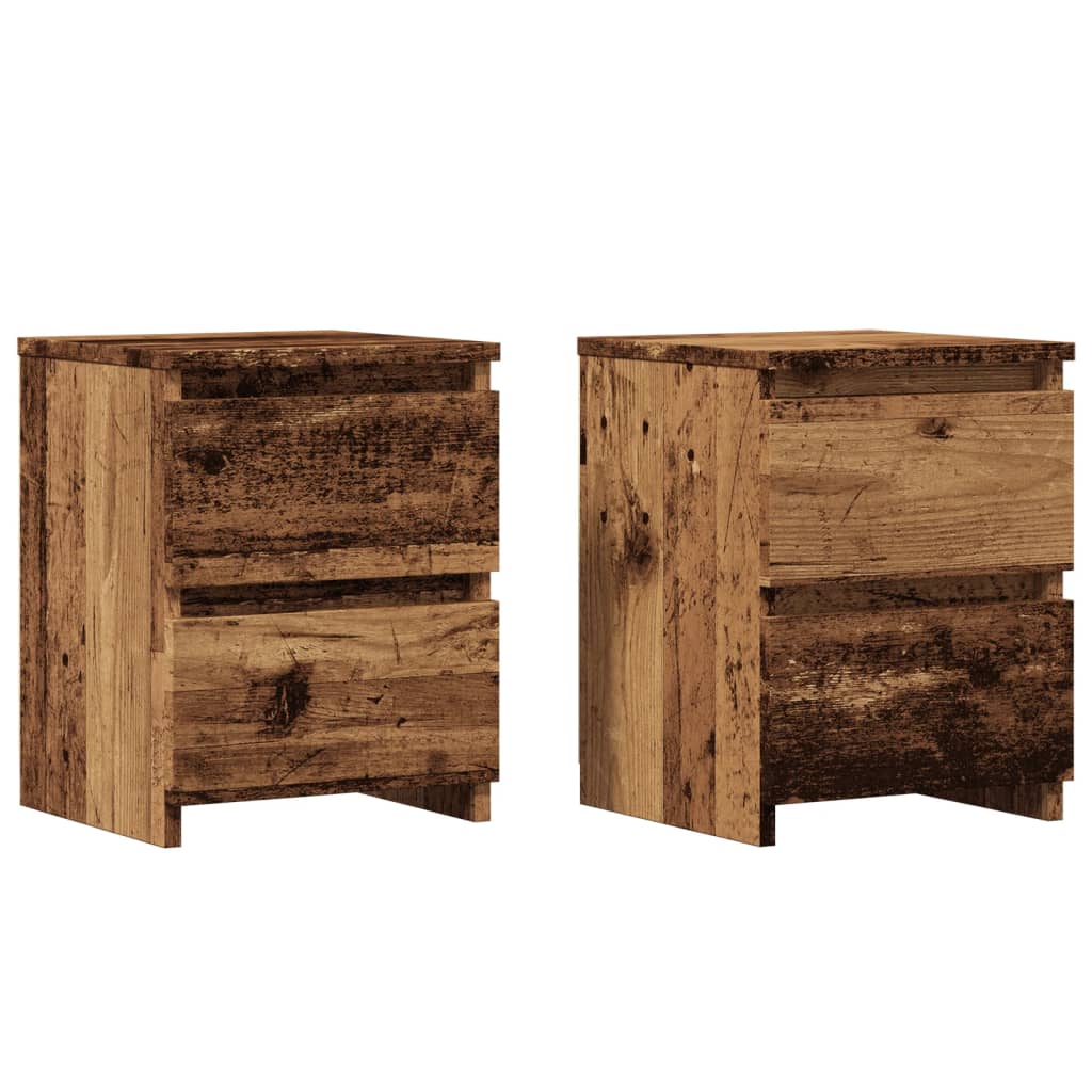 Bedside Cabinets 2 pcs Old Wood 30x30x40 cm Engineered Wood