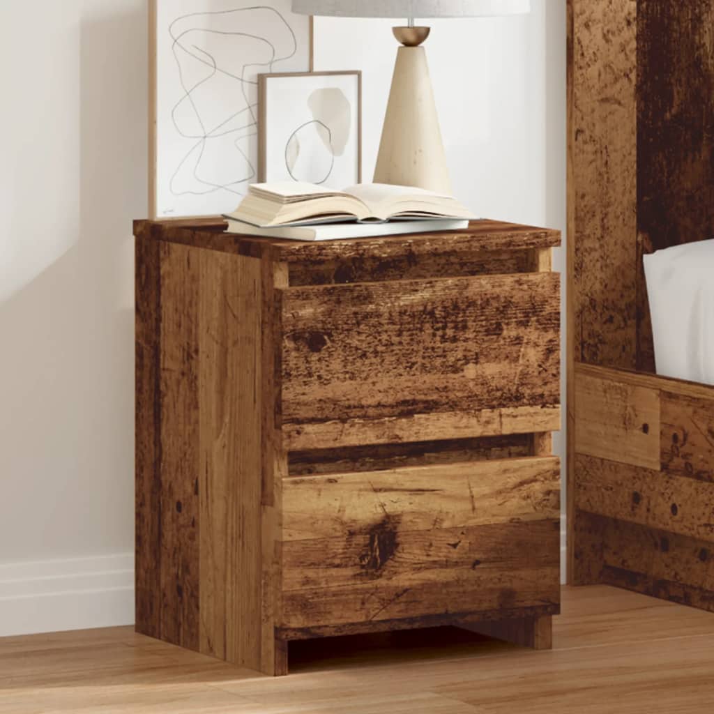 Bedside Cabinets 2 pcs Old Wood 30x30x40 cm Engineered Wood