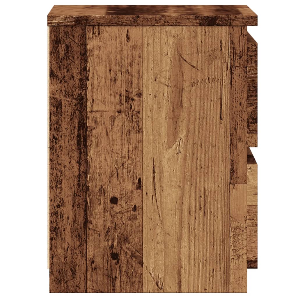 Bedside Cabinets 2 pcs Old Wood 30x30x40 cm Engineered Wood