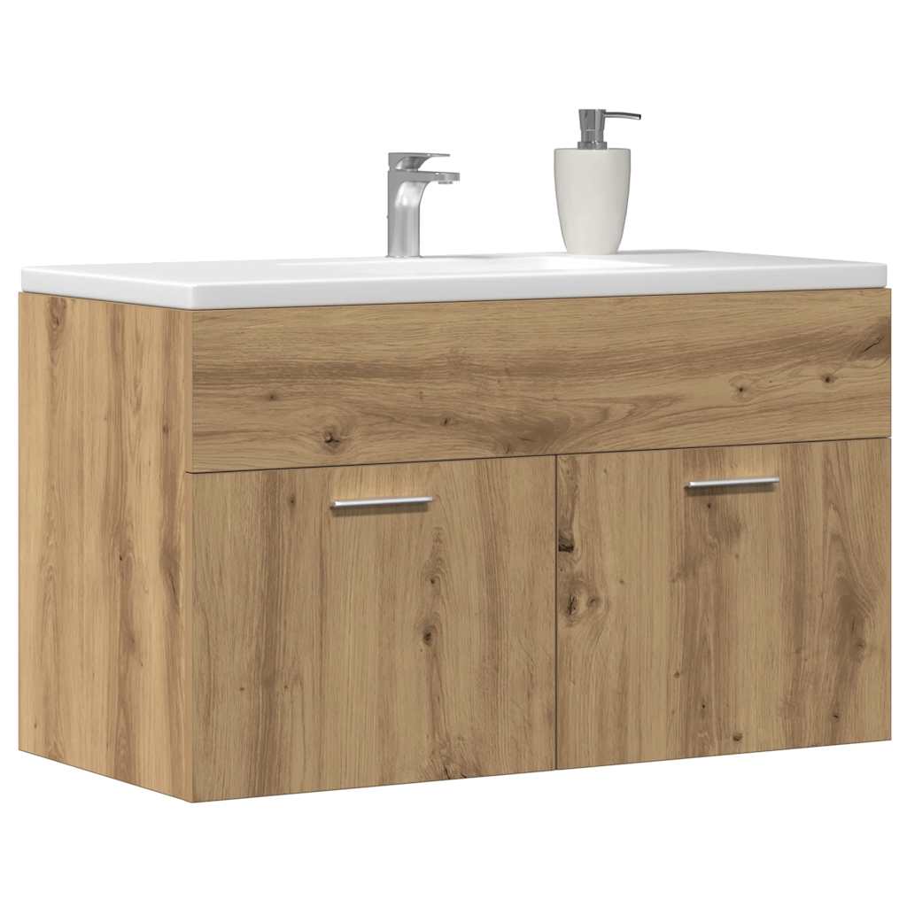 Bathroom Sink Cabinet Artisan Oak 90x38.5x46 cm Engineered Wood