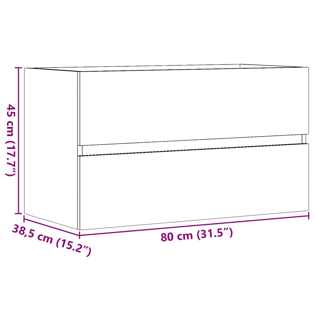 Bathroom Hanging Cabinet Artisian Oak 80x38.5x45 cm Engineered Wood