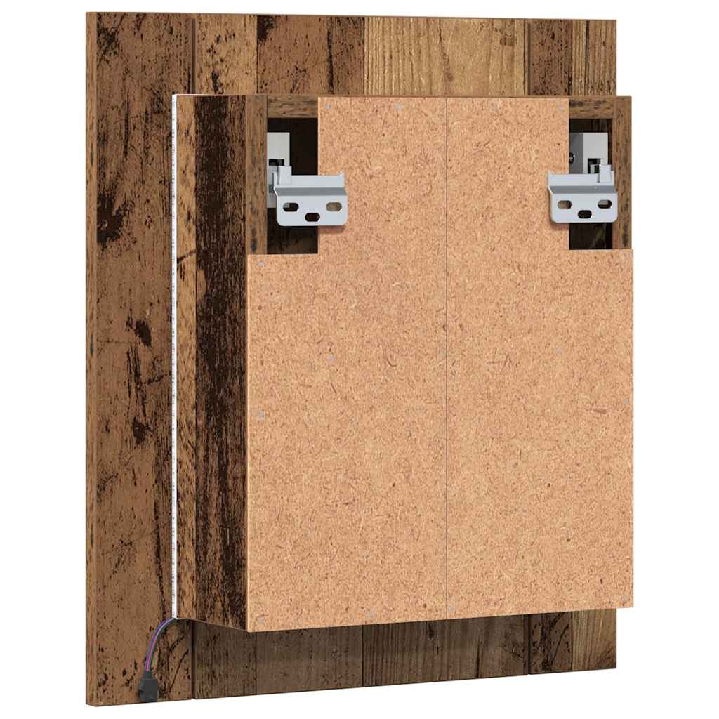 LED Bathroom Mirror Cabinet Old Wood 40x12x45 cm Engineered Wood