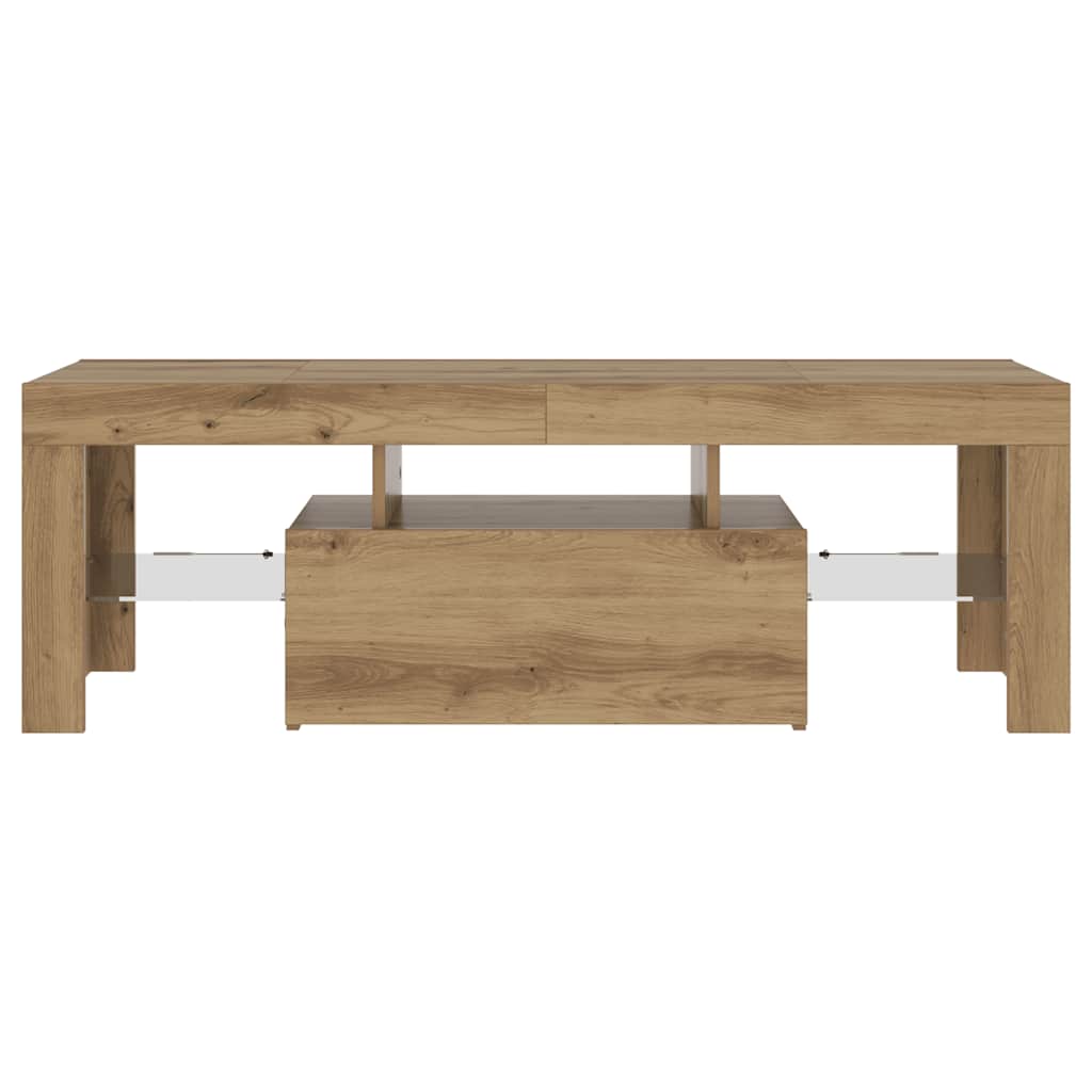 TV Cabinet with LED Lights Artisan Oak 120x36.5x40 cm Engineered Wood