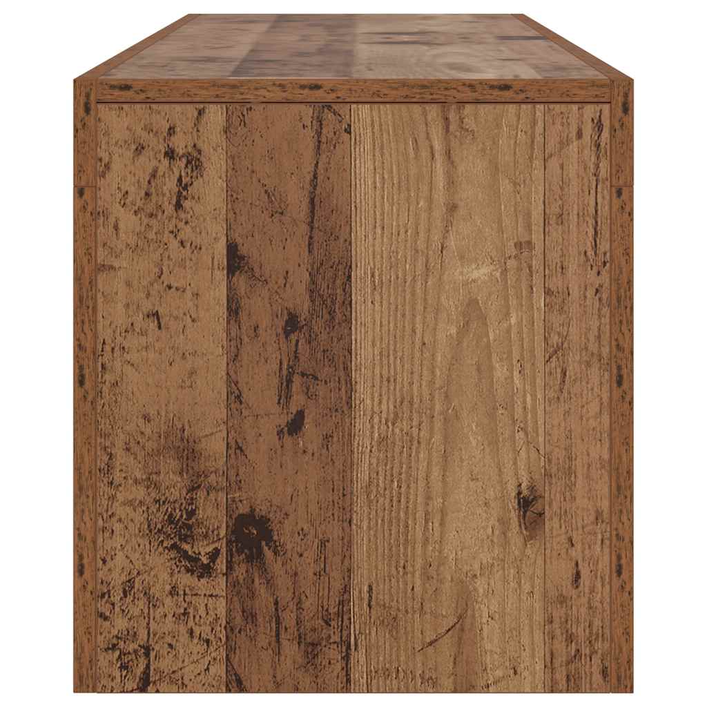 TV Cabinet with LED Lights Old Wood 140x36.5x40 cm Engineered Wood