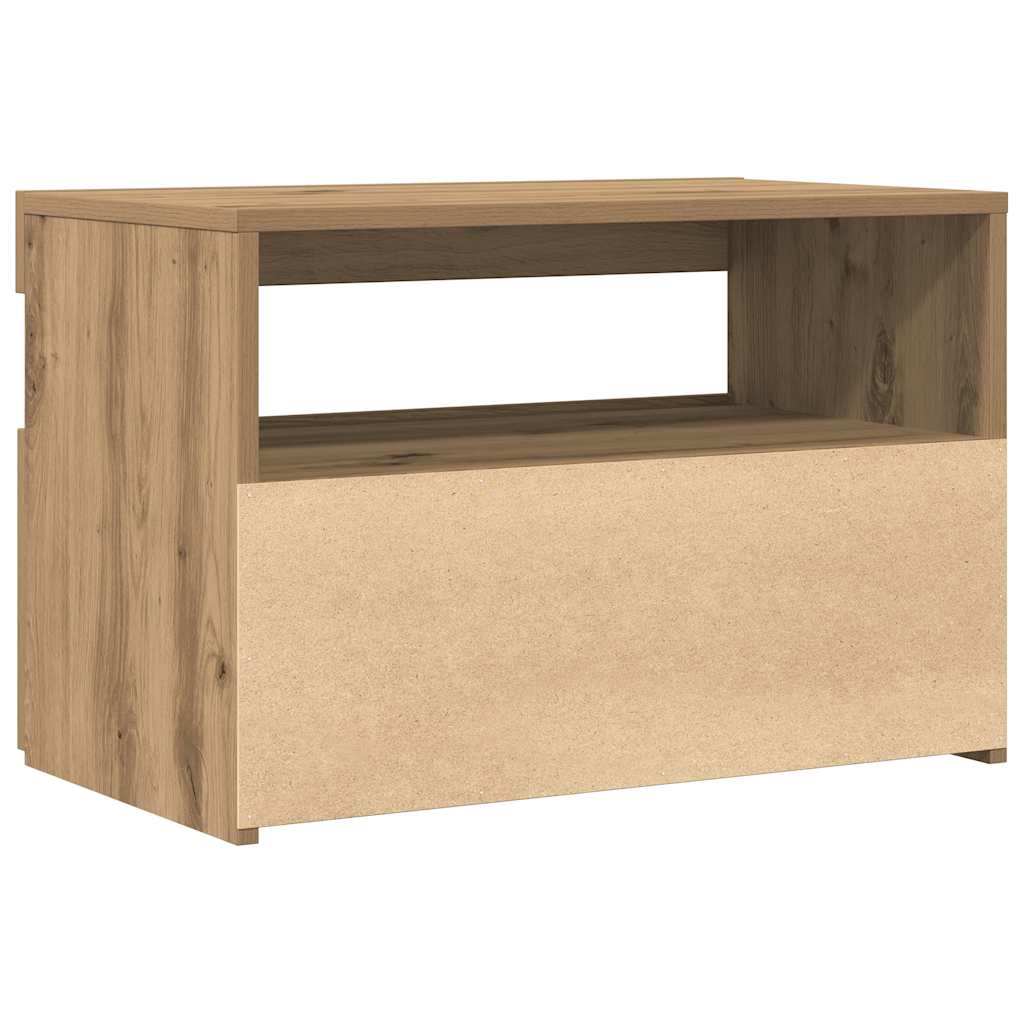 TV Cabinet with LED Lights Artisan Oak 60x35x40 cm Engineered Wood