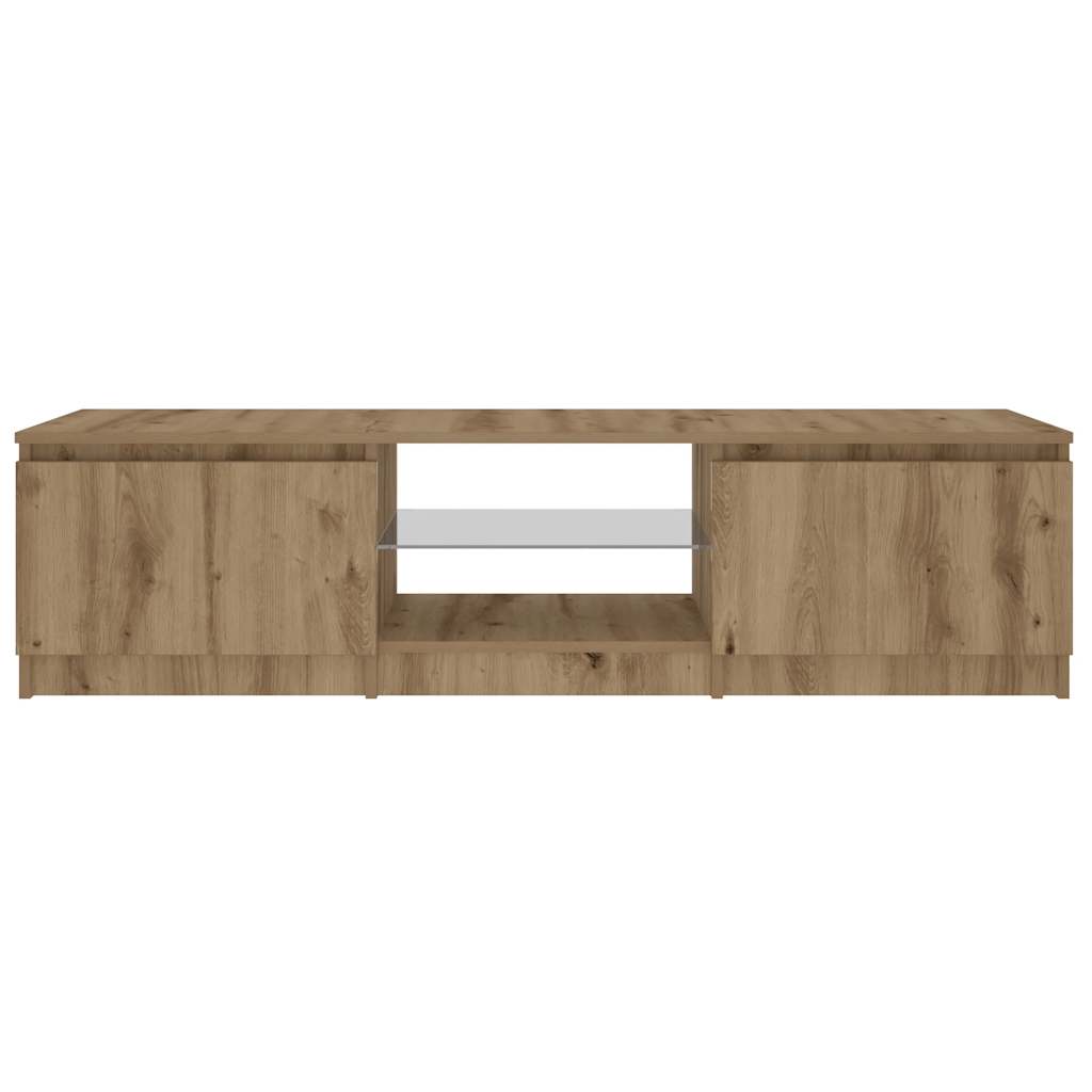 TV Cabinet with LED Lights Artisian Oak 140x40x36 cm Engineered Wood