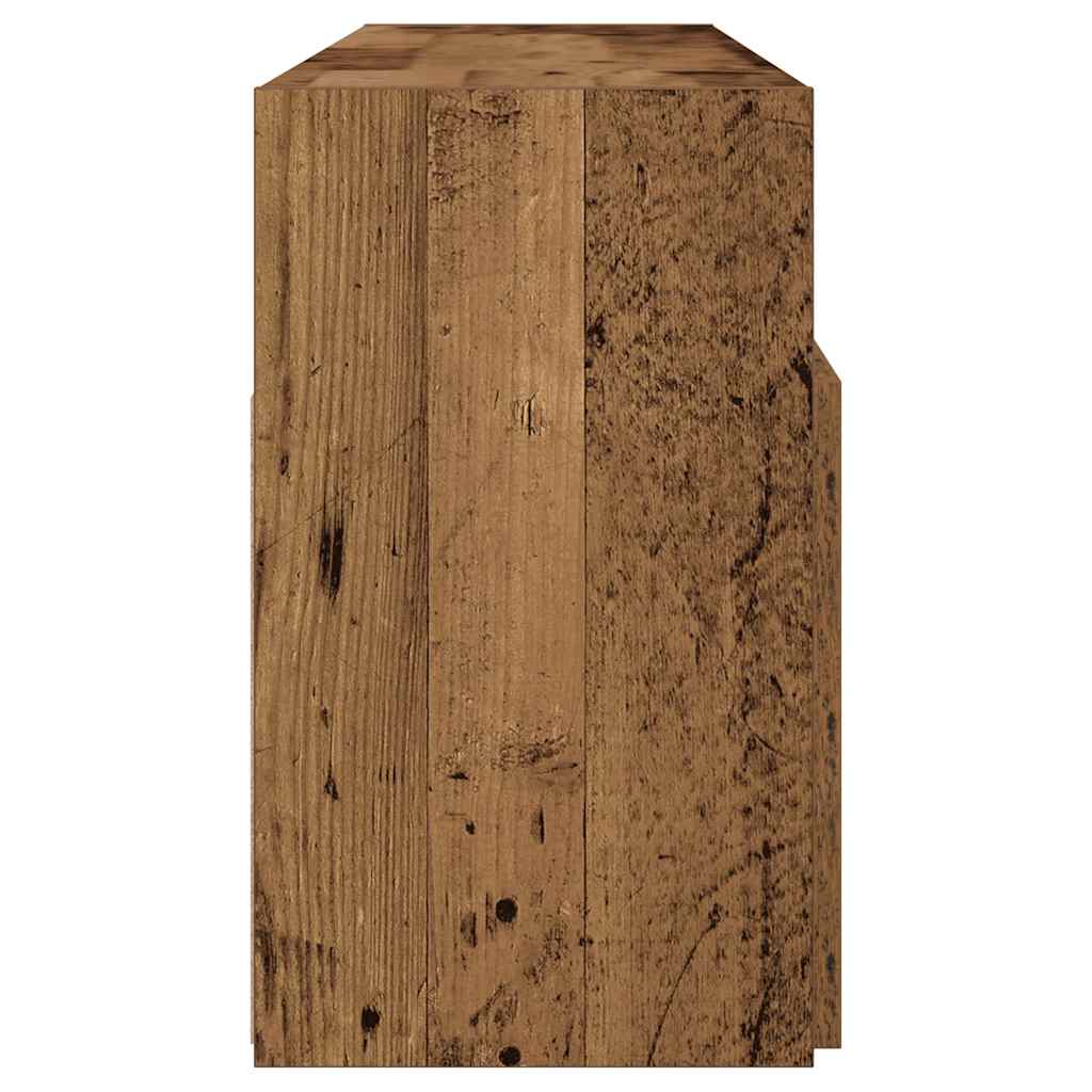 TV Cabinet with LED Lights Old Wood 120x30x50 cm Engineered Wood