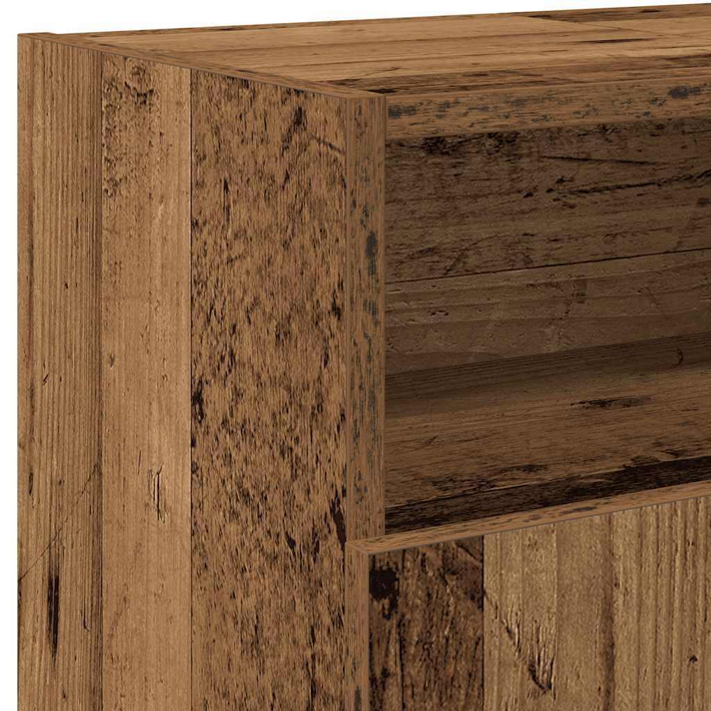 TV Cabinet with LED Lights Old Wood 120x30x50 cm Engineered Wood
