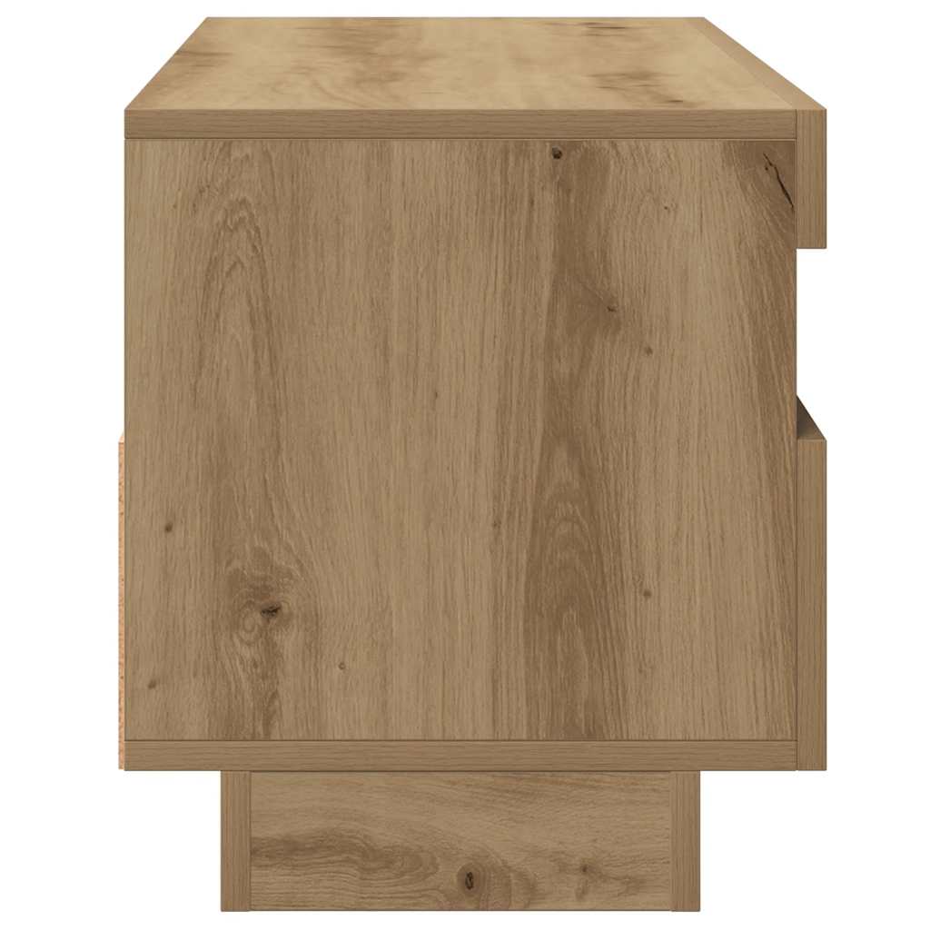 TV Cabinet with LED Lights Artisian Oak 100x35x40 cm Engineered Wood