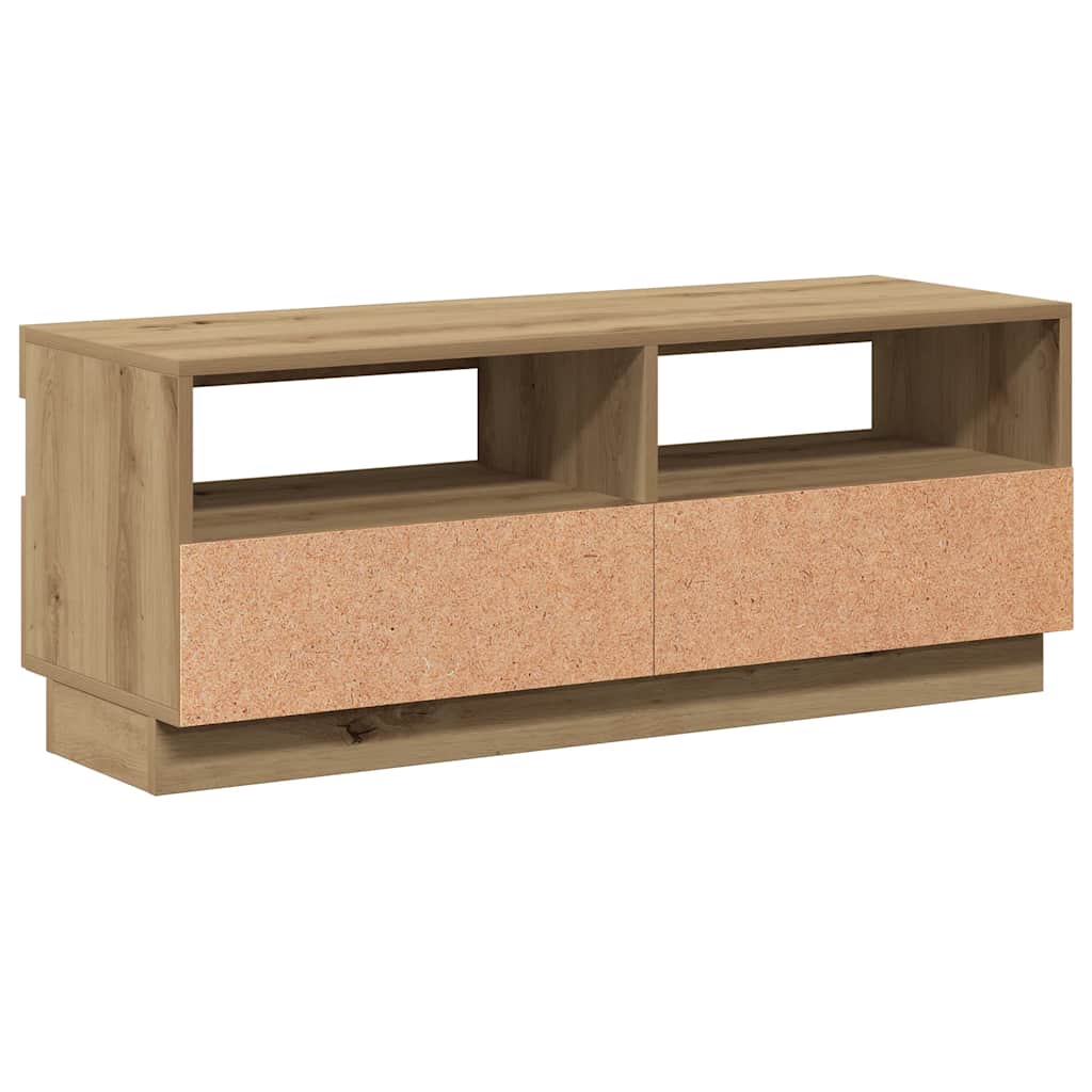 TV Cabinet with LED Lights Artisian Oak 100x35x40 cm Engineered Wood